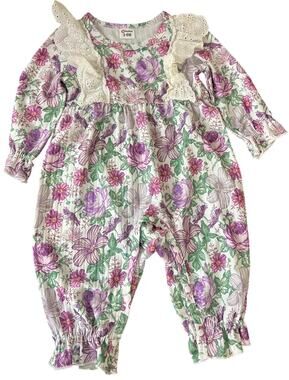 PatPat 3-6M Ruffled One Piece Floral Toddler